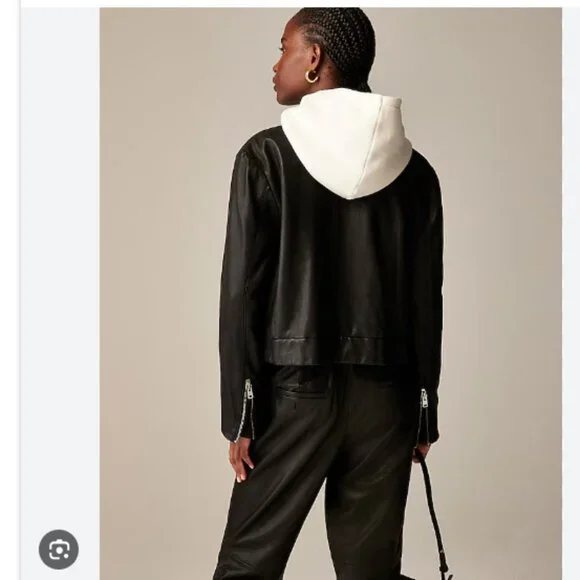 J .Crew Collection Leather Shirt-Jacket